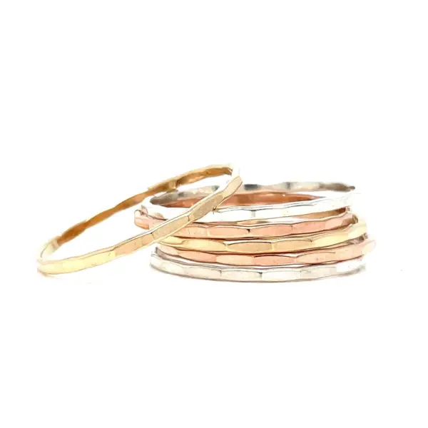 Hammered Stacking Band in Gold Filled, Rose Gold Filled or Recycled Sterling Silver - Image 3