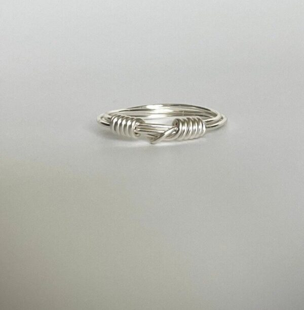 Gold and Silver Wire Wrapped Ring, Dainty Wire Wrapped Ring, Simple and Elegant Stacking Ring - Image 3